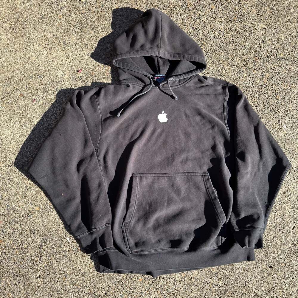 Vintage MV Sport Pro-Weave Apple Employee Logo Hoodie Black
